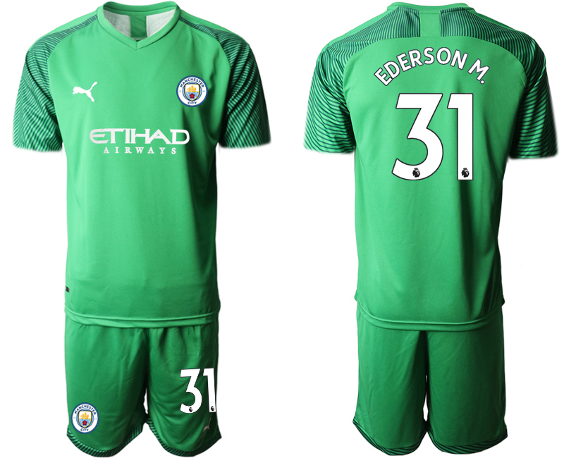 Men 2020-2021 club Manchester City goalkeeper green #31 Soccer Jerseys1->manchester city jersey->Soccer Club Jersey